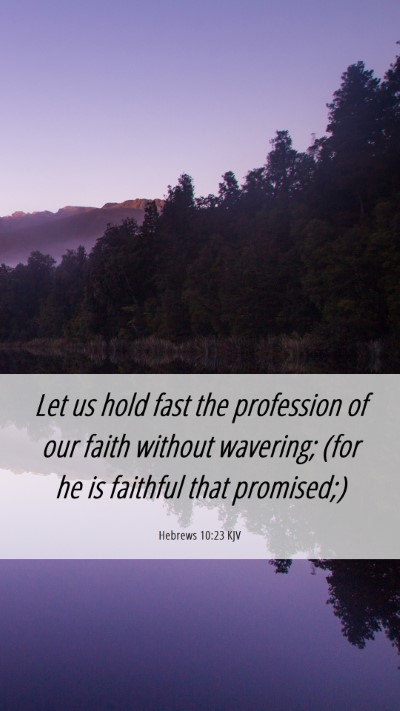 Picture 06 - Hebrews 10:23 KJV Mobile Phone Wallpaper - Let us hold fast the profession of our faith - Mobile Bible Verse Wallpaper