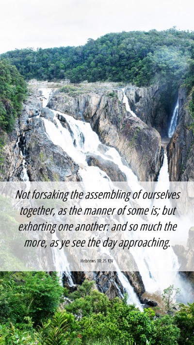 Picture 06 - Hebrews 10:25 KJV Mobile Phone Wallpaper - Not forsaking the assembling of ourselves - Mobile Bible Verse Wallpaper