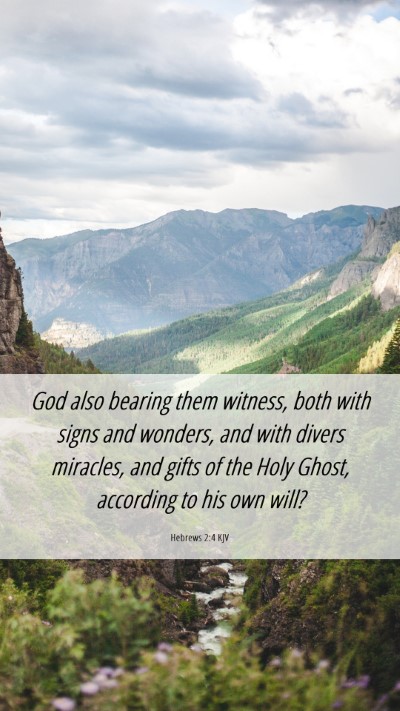 Picture 06 - Hebrews 2:4 KJV Mobile Phone Wallpaper - God also bearing them witness, both with signs - Mobile Bible Verse Wallpaper