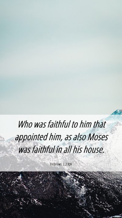 Picture 06 - Hebrews 3:2 KJV Mobile Phone Wallpaper - Who was faithful to him that appointed him, as - Mobile Bible Verse Wallpaper