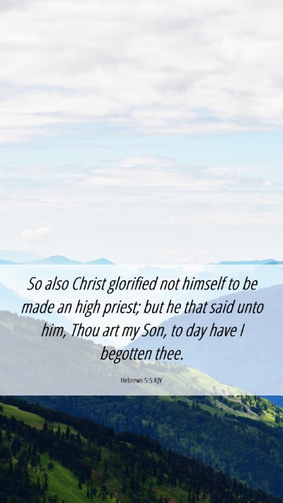Picture 06 - Hebrews 5:5 KJV Mobile Phone Wallpaper - So also Christ glorified not himself to be made - Mobile Bible Verse Wallpaper
