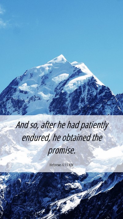 Picture 06 - Hebrews 6:15 KJV Mobile Phone Wallpaper - And so, after he had patiently endured, he - Mobile Bible Verse Wallpaper