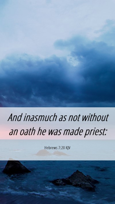 Picture 06 - Hebrews 7:20 KJV Mobile Phone Wallpaper - And inasmuch as not without an oath he was made - Mobile Bible Verse Wallpaper