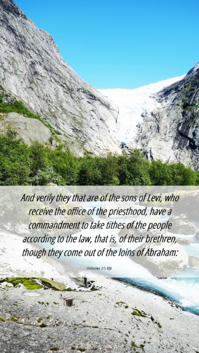 Picture 06 - Hebrews 7:5 KJV Mobile Phone Wallpaper - And verily they that are of the sons of Levi, who - Mobile Bible Verse Wallpaper