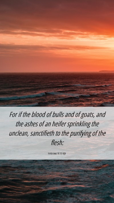Picture 06 - Hebrews 9:13 KJV Mobile Phone Wallpaper - For if the blood of bulls and of goats, and the - Mobile Bible Verse Wallpaper