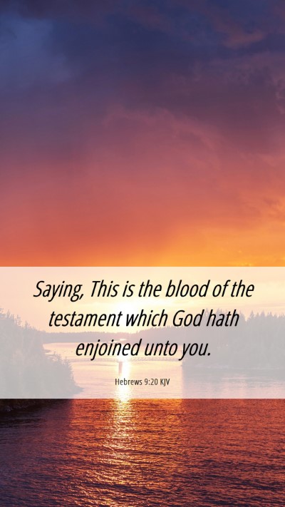 Picture 06 - Hebrews 9:20 KJV Mobile Phone Wallpaper - Saying, This is the blood of the testament which - Mobile Bible Verse Wallpaper