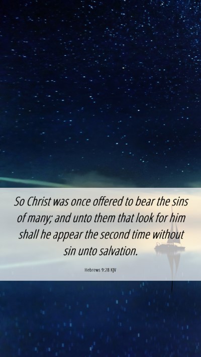Picture 06 - Hebrews 9:28 KJV Mobile Phone Wallpaper - So Christ was once offered to bear the sins of - Mobile Bible Verse Wallpaper