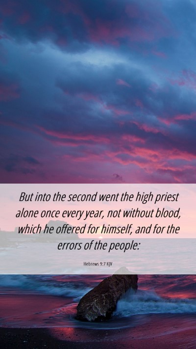 Picture 06 - Hebrews 9:7 KJV Mobile Phone Wallpaper - But into the second went the high priest alone - Mobile Bible Verse Wallpaper