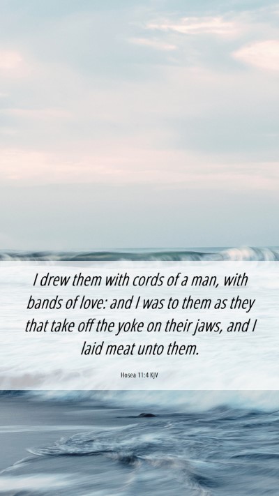 Picture 06 - Hosea 11:4 KJV Mobile Phone Wallpaper - I drew them with cords of a man, with bands of - Mobile Bible Verse Wallpaper