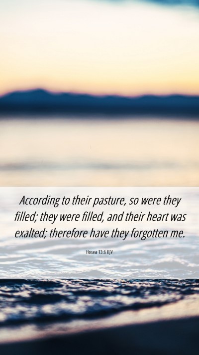 Picture 06 - Hosea 13:6 KJV Mobile Phone Wallpaper - According to their pasture, so were they filled; - Mobile Bible Verse Wallpaper