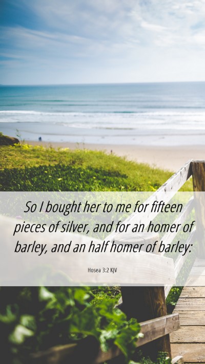 Picture 06 - Hosea 3:2 KJV Mobile Phone Wallpaper - So I bought her to me for fifteen pieces of - Mobile Bible Verse Wallpaper