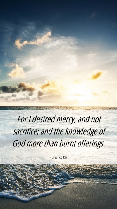 Picture 06 - Hosea 6:6 KJV Mobile Phone Wallpaper - For I desired mercy, and not sacrifice; and the - Mobile Bible Verse Wallpaper