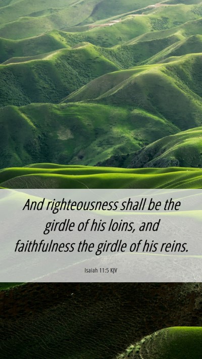 Picture 06 - Isaiah 11:5 KJV Mobile Phone Wallpaper - And righteousness shall be the girdle of his - Mobile Bible Verse Wallpaper
