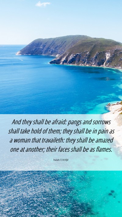 Picture 06 - Isaiah 13:8 KJV Mobile Phone Wallpaper - And they shall be afraid: pangs and sorrows shall - Mobile Bible Verse Wallpaper
