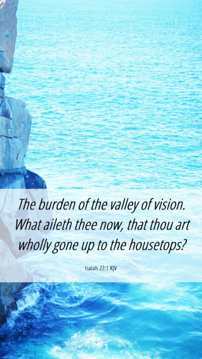 Picture 06 - Isaiah 22:1 KJV Mobile Phone Wallpaper - The burden of the valley of vision. What aileth - Mobile Bible Verse Wallpaper