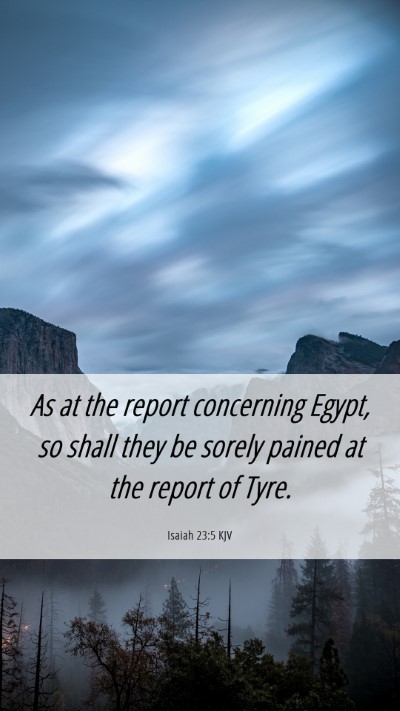 Picture 06 - Isaiah 23:5 KJV Mobile Phone Wallpaper - As at the report concerning Egypt, so shall they - Mobile Bible Verse Wallpaper
