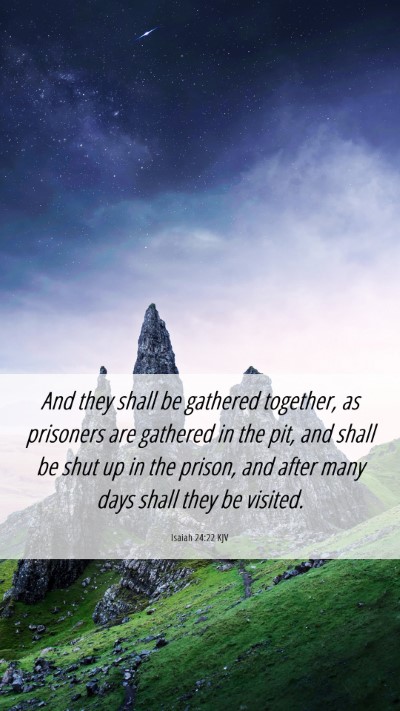 Picture 06 - Isaiah 24:22 KJV Mobile Phone Wallpaper - And they shall be gathered together, as prisoners - Mobile Bible Verse Wallpaper