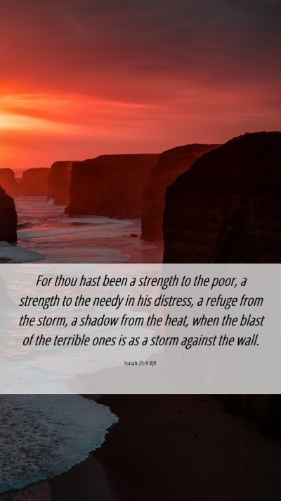 Picture 06 - Isaiah 25:4 KJV Mobile Phone Wallpaper - For thou hast been a strength to the poor, a - Mobile Bible Verse Wallpaper