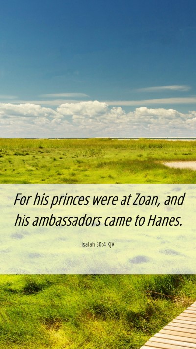Picture 06 - Isaiah 30:4 KJV Mobile Phone Wallpaper - For his princes were at Zoan, and his ambassadors - Mobile Bible Verse Wallpaper