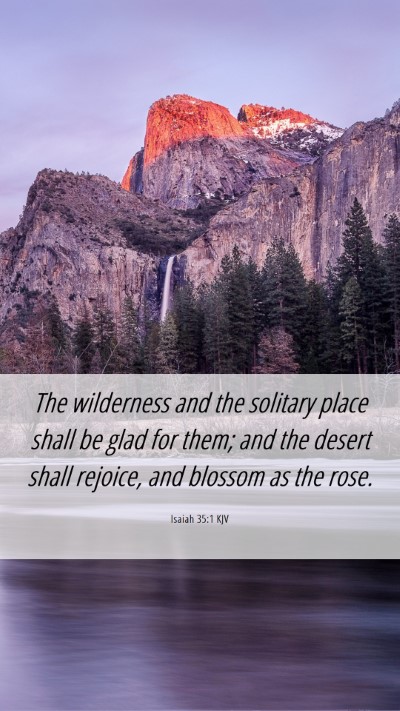 Picture 06 - Isaiah 35:1 KJV Mobile Phone Wallpaper - The wilderness and the solitary place shall be - Mobile Bible Verse Wallpaper