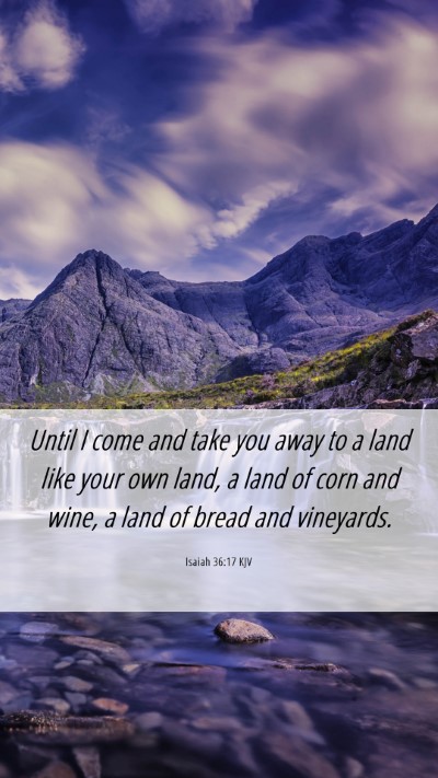 Picture 06 - Isaiah 36:17 KJV Mobile Phone Wallpaper - Until I come and take you away to a land like - Mobile Bible Verse Wallpaper