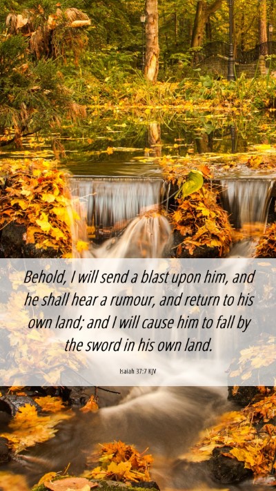 Picture 06 - Isaiah 37:7 KJV Mobile Phone Wallpaper - Behold, I will send a blast upon him, and he - Mobile Bible Verse Wallpaper