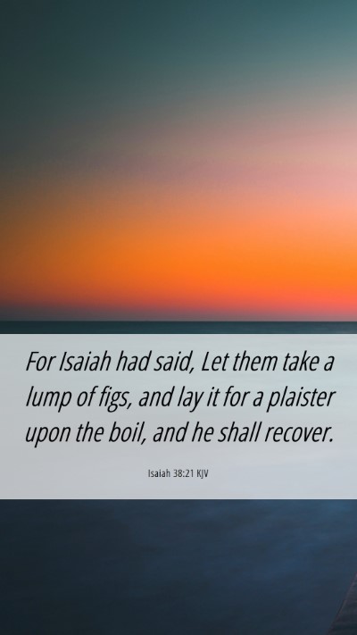 Picture 06 - Isaiah 38:21 KJV Mobile Phone Wallpaper - For Isaiah had said, Let them take a lump of - Mobile Bible Verse Wallpaper