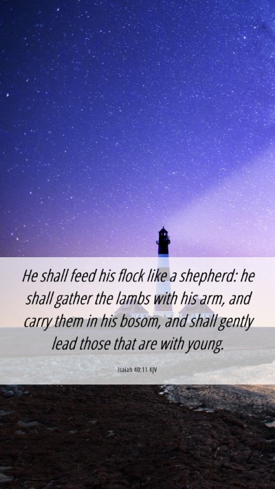 Picture 06 - Isaiah 40:11 KJV Mobile Phone Wallpaper - He shall feed his flock like a shepherd: he shall - Mobile Bible Verse Wallpaper