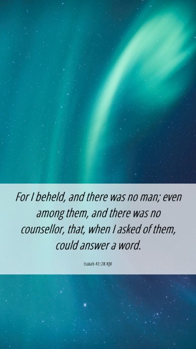Picture 06 - Isaiah 41:28 KJV Mobile Phone Wallpaper - For I beheld, and there was no man; even among - Mobile Bible Verse Wallpaper