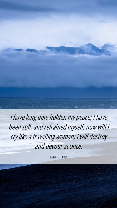 Picture 06 - Isaiah 42:14 KJV Mobile Phone Wallpaper - I have long time holden my peace; I have been - Mobile Bible Verse Wallpaper