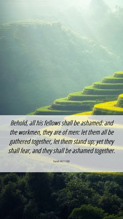 Picture 06 - Isaiah 44:11 KJV Mobile Phone Wallpaper - Behold, all his fellows shall be ashamed: and the - Mobile Bible Verse Wallpaper