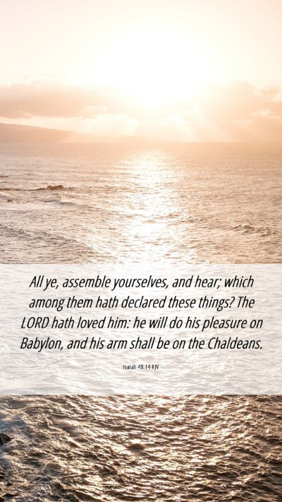 Picture 06 - Isaiah 48:14 KJV Mobile Phone Wallpaper - All ye, assemble yourselves, and hear; which - Mobile Bible Verse Wallpaper