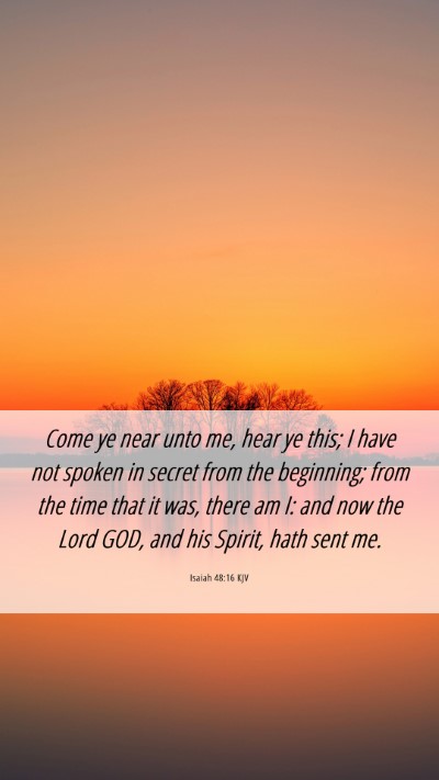 Picture 06 - Isaiah 48:16 KJV Mobile Phone Wallpaper - Come ye near unto me, hear ye this; I have not - Mobile Bible Verse Wallpaper