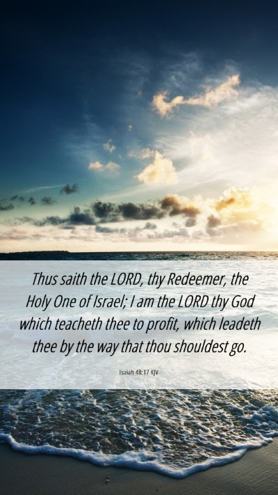 Picture 06 - Isaiah 48:17 KJV Mobile Phone Wallpaper - Thus saith the LORD, thy Redeemer, the Holy One - Mobile Bible Verse Wallpaper