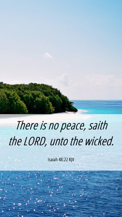 Picture 06 - Isaiah 48:22 KJV Mobile Phone Wallpaper - There is no peace, saith the LORD, unto the - Mobile Bible Verse Wallpaper