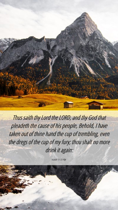Picture 06 - Isaiah 51:22 KJV Mobile Phone Wallpaper - Thus saith thy Lord the LORD, and thy God that - Mobile Bible Verse Wallpaper