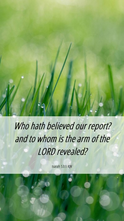 Picture 06 - Isaiah 53:1 KJV Mobile Phone Wallpaper - Who hath believed our report? and to whom is the - Mobile Bible Verse Wallpaper