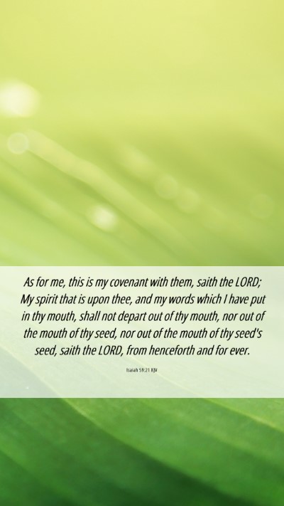 Picture 06 - Isaiah 59:21 KJV Mobile Phone Wallpaper - As for me, this is my covenant with them, saith - Mobile Bible Verse Wallpaper