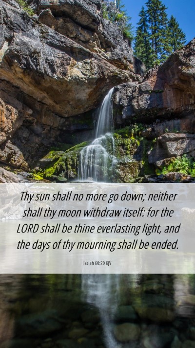 Picture 06 - Isaiah 60:20 KJV Mobile Phone Wallpaper - Thy sun shall no more go down; neither shall thy - Mobile Bible Verse Wallpaper