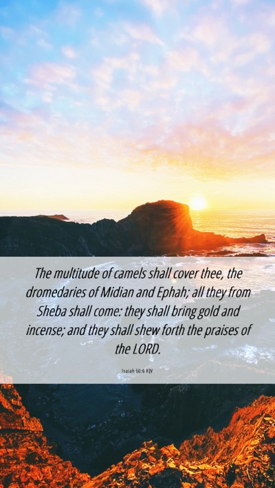 Picture 06 - Isaiah 60:6 KJV Mobile Phone Wallpaper - The multitude of camels shall cover thee, the - Mobile Bible Verse Wallpaper