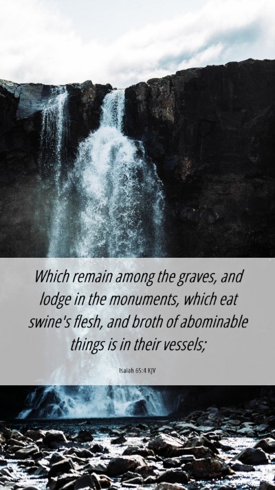 Picture 06 - Isaiah 65:4 KJV Mobile Phone Wallpaper - Which remain among the graves, and lodge in the - Mobile Bible Verse Wallpaper