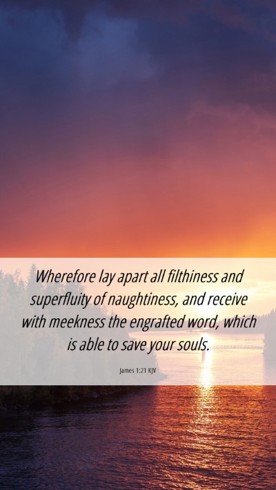 Picture 06 - James 1:21 KJV Mobile Phone Wallpaper - Wherefore lay apart all filthiness and - Mobile Bible Verse Wallpaper