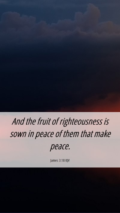 Picture 06 - James 3:18 KJV Mobile Phone Wallpaper - And the fruit of righteousness is sown in peace - Mobile Bible Verse Wallpaper