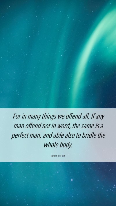 Picture 06 - James 3:2 KJV Mobile Phone Wallpaper - For in many things we offend all. If any man - Mobile Bible Verse Wallpaper