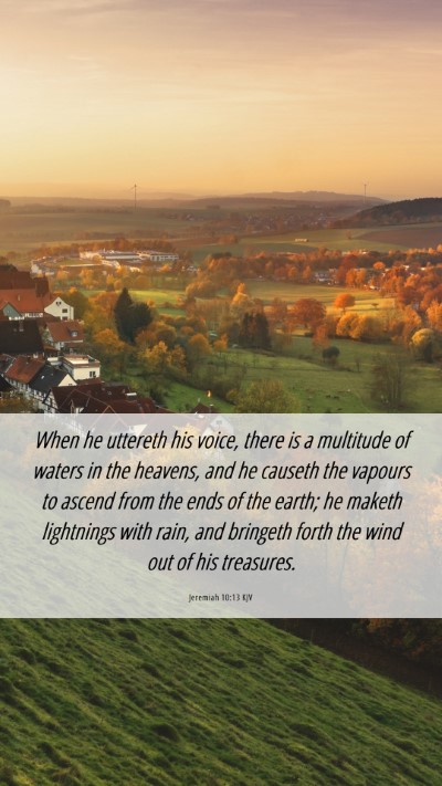 Picture 06 - Jeremiah 10:13 KJV Mobile Phone Wallpaper - When he uttereth his voice, there is a multitude - Mobile Bible Verse Wallpaper