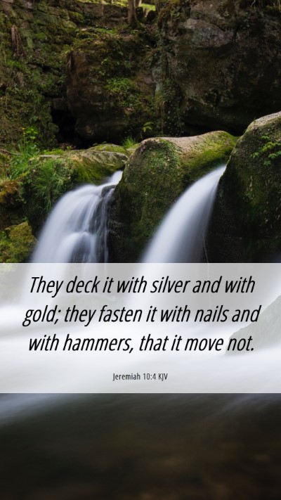 Picture 06 - Jeremiah 10:4 KJV Mobile Phone Wallpaper - They deck it with silver and with gold; they - Mobile Bible Verse Wallpaper