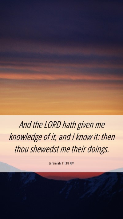 Picture 06 - Jeremiah 11:18 KJV Mobile Phone Wallpaper - And the LORD hath given me knowledge of it, and I - Mobile Bible Verse Wallpaper