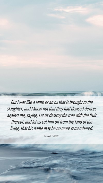 Picture 06 - Jeremiah 11:19 KJV Mobile Phone Wallpaper - But I was like a lamb or an ox that is brought to - Mobile Bible Verse Wallpaper