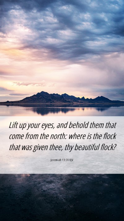 Picture 06 - Jeremiah 13:20 KJV Mobile Phone Wallpaper - Lift up your eyes, and behold them that come from - Mobile Bible Verse Wallpaper