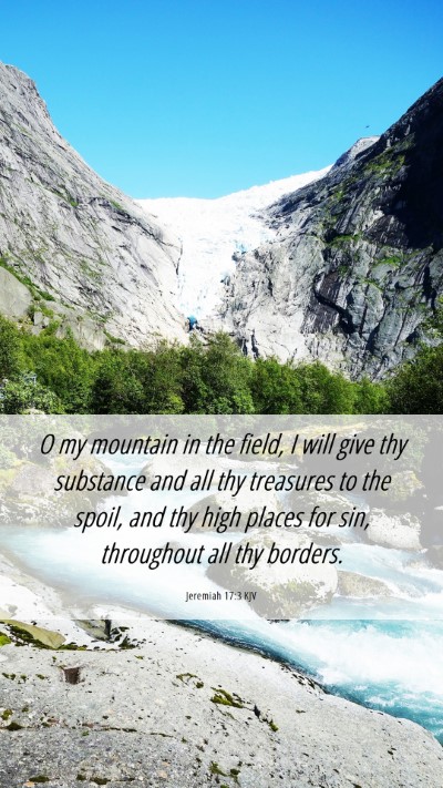Picture 06 - Jeremiah 17:3 KJV Mobile Phone Wallpaper - O my mountain in the field, I will give thy - Mobile Bible Verse Wallpaper